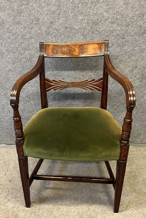George III Mahogany Elbow Desk Chair