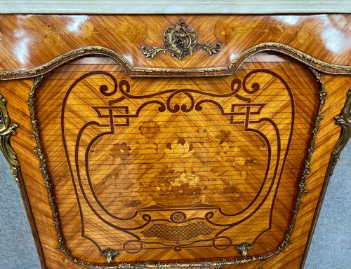 STUNNING FRENCH KINGWOOD MARQUETRY COCKTAIL CABINET - ADDITIONAL PHOTO 3
