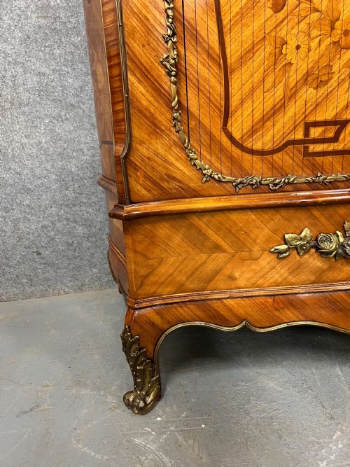 STUNNING FRENCH KINGWOOD MARQUETRY COCKTAIL CABINET - ADDITIONAL PHOTO 11