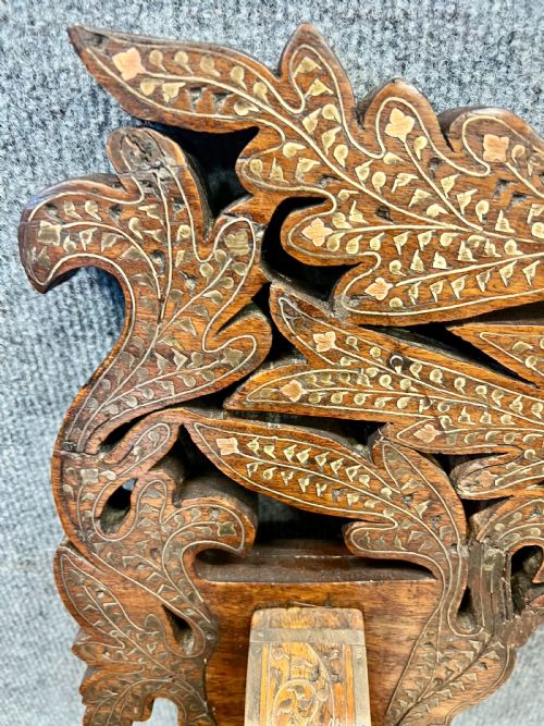 INDIAN HOSHIARPUR BRASS INLAID SAVRONOLA STYLE ARMCHAIR - ADDITIONAL PHOTO 13