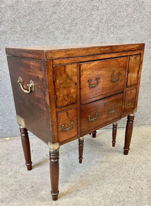 UNUSUAL GEORGE III MAHOGANY CAMPAIGN DRESSING CHEST - ADDITIONAL PHOTO 1