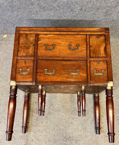 UNUSUAL GEORGE III MAHOGANY CAMPAIGN DRESSING CHEST - ADDITIONAL PHOTO 7