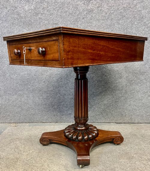 QUALITY WILLIAM IV MAHOGANY 2 DRAWER TABLE