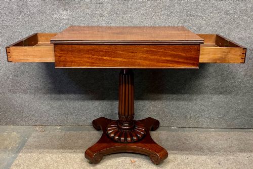 QUALITY WILLIAM IV MAHOGANY 2 DRAWER TABLE - ADDITIONAL PHOTO 2