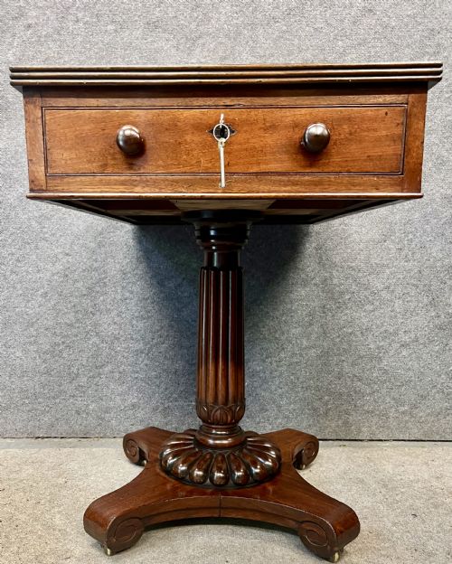 QUALITY WILLIAM IV MAHOGANY 2 DRAWER TABLE - ADDITIONAL PHOTO 5
