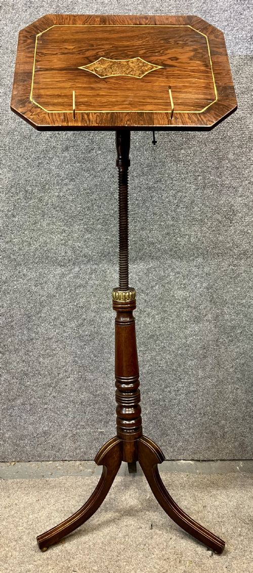 Regency Rosewood & Brass Inlaid Reading or Music Stand