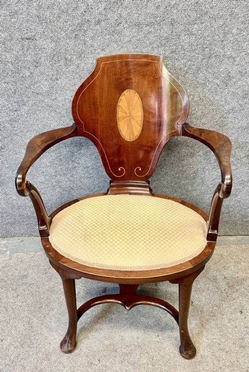 Edwardian Sheraton Revival Inlaid Chair