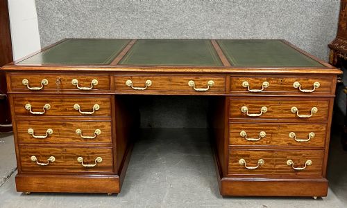Very Large 18 Drawer Edwardian Partners Desk
