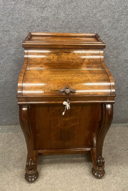A SUPERB VICTORIAN ROSEWOOD POP UP DAVENPORT - ADDITIONAL PHOTO 2