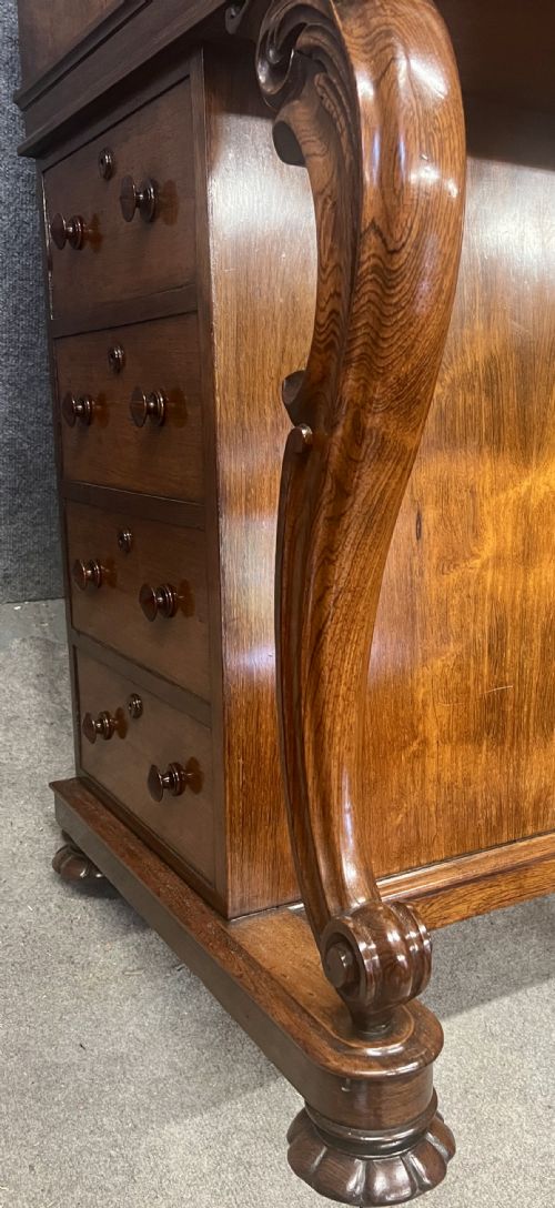 A SUPERB VICTORIAN ROSEWOOD POP UP DAVENPORT - ADDITIONAL PHOTO 9