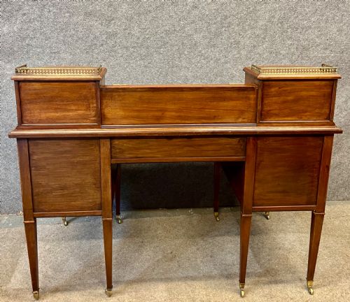 ANTIQUE MAHOGANY INLAID CARLTON HOUSE DESK - ADDITIONAL PHOTO 7