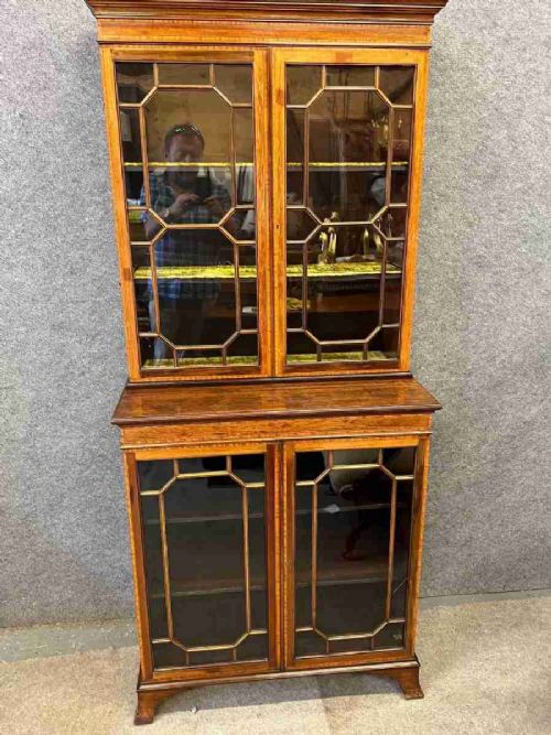 Edwardian Mahogany and Inlaid Bookcase