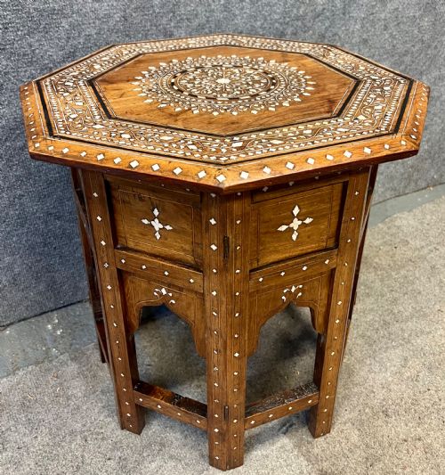 Antique Hoshiarpur Indian Inlaid Occasional Table
