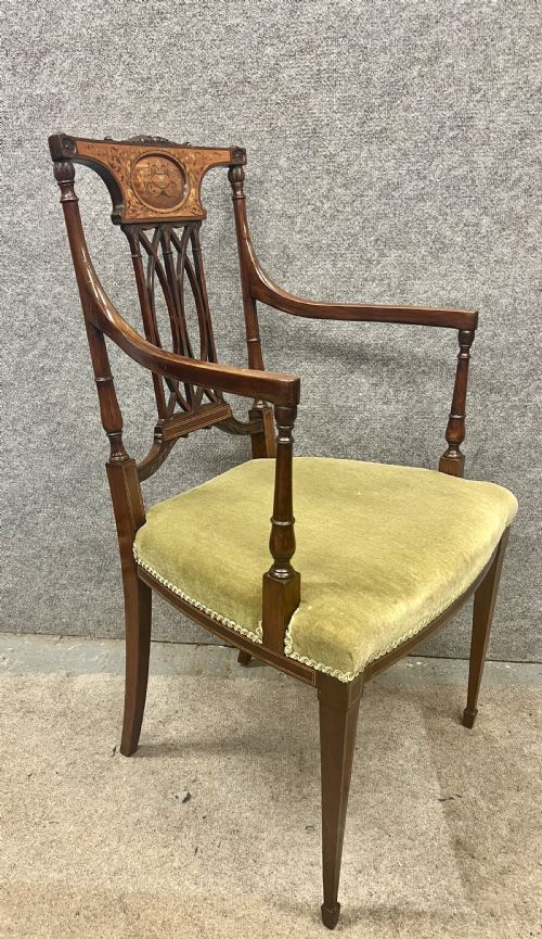 Superb Quality Edwardian Inlaid Elbow Chair