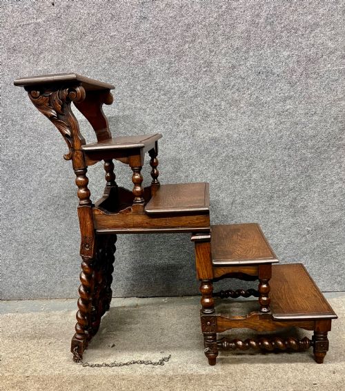 19th.century Metamorphic Carolean Style Chair Steps