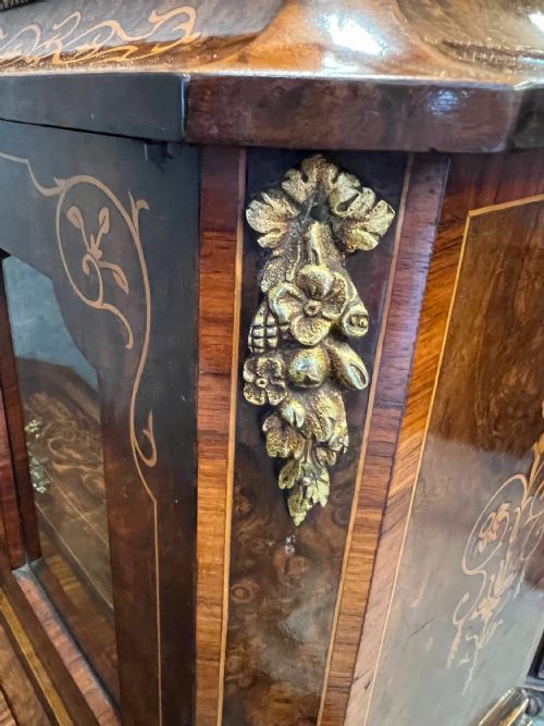VICTORIAN WALNUT INLAID BUREAU DE DAME DESK - ADDITIONAL PHOTO 8