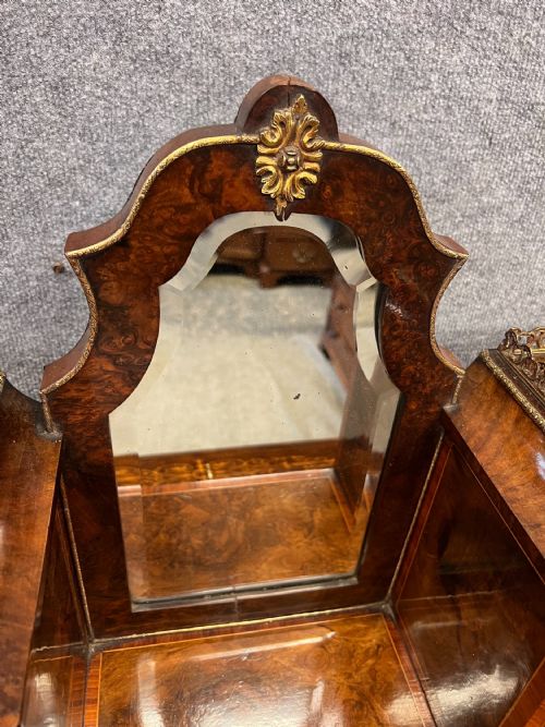 VICTORIAN WALNUT INLAID BUREAU DE DAME DESK - ADDITIONAL PHOTO 15