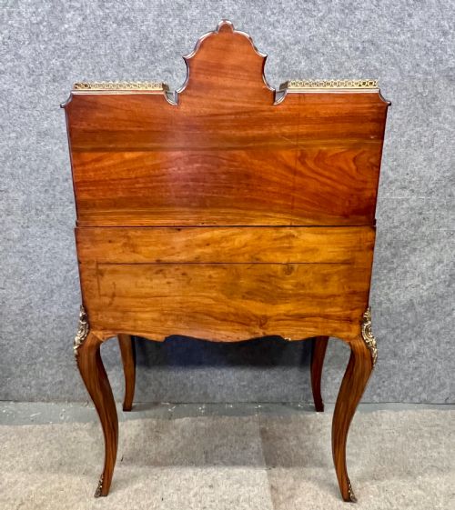 VICTORIAN WALNUT INLAID BUREAU DE DAME DESK - ADDITIONAL PHOTO 16