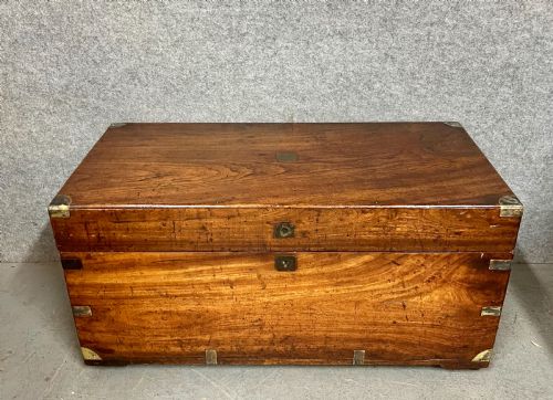 Antique Camphor Wood Campaign Trunk Chest