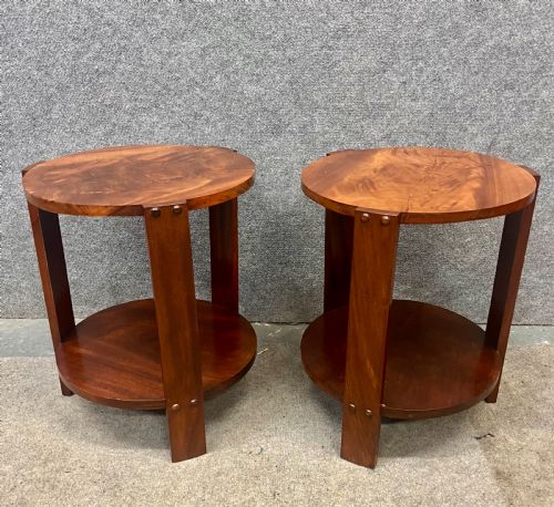 Pair of 2 Tier Art Deco Occasional Tables