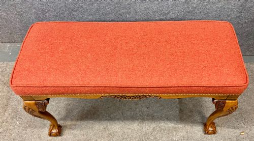 GOOD ANTIQUE WALNUT CLAW BALL WINDOW SEAT - ADDITIONAL PHOTO 6