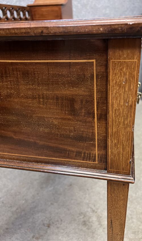 GOOD QUALITY EDWARDIAN MAHOGANY AND INLAID LADIES DESK - ADDITIONAL PHOTO 10