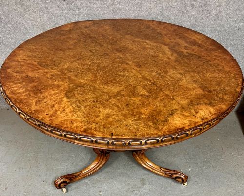 FINE VICTORIAN BURR WALNUT CENTRE TABLE - ADDITIONAL PHOTO 5