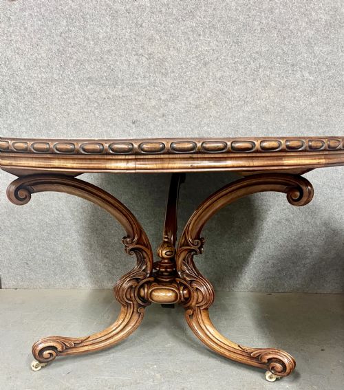 FINE VICTORIAN BURR WALNUT CENTRE TABLE - ADDITIONAL PHOTO 1