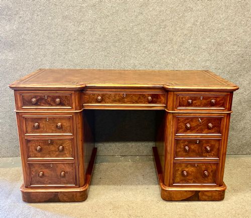 Superb Victorian Burr Walnut Desk