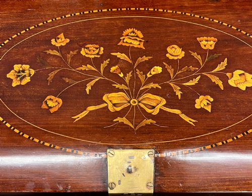 STUNNING LARGE DUTCH MARQUETRY INLAID BUREAU - ADDITIONAL PHOTO 10