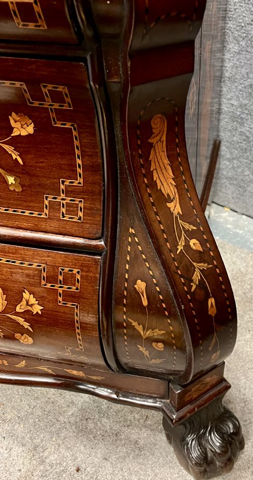 STUNNING LARGE DUTCH MARQUETRY INLAID BUREAU - ADDITIONAL PHOTO 12