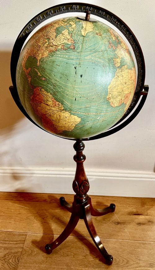 Antique Floor Standing Terrestrial Globe on Stand