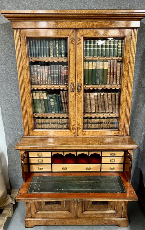 SUPERIOR QUALITY POLLARD OAK SECRETAIRE BOOKCASE - ADDITIONAL PHOTO 11