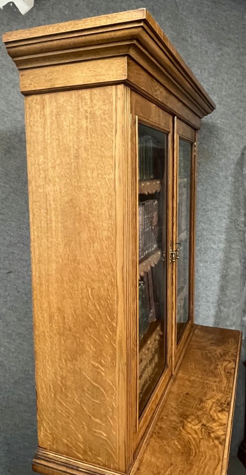 SUPERIOR QUALITY POLLARD OAK SECRETAIRE BOOKCASE - ADDITIONAL PHOTO 15