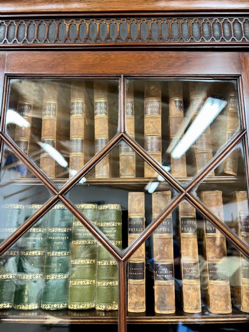 MAHOGANY CHIPPENDALE STYLE BREAKFRONT BOOKCASE - ADDITIONAL PHOTO 11