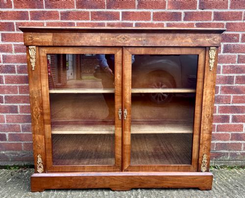 Victorian Walnut Cabinet Bookcase