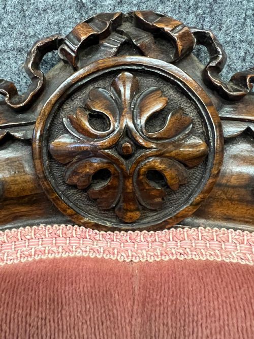 SUPERB VICTORIAN WALNUT OPEN ARMCHAIR - ADDITIONAL PHOTO 12