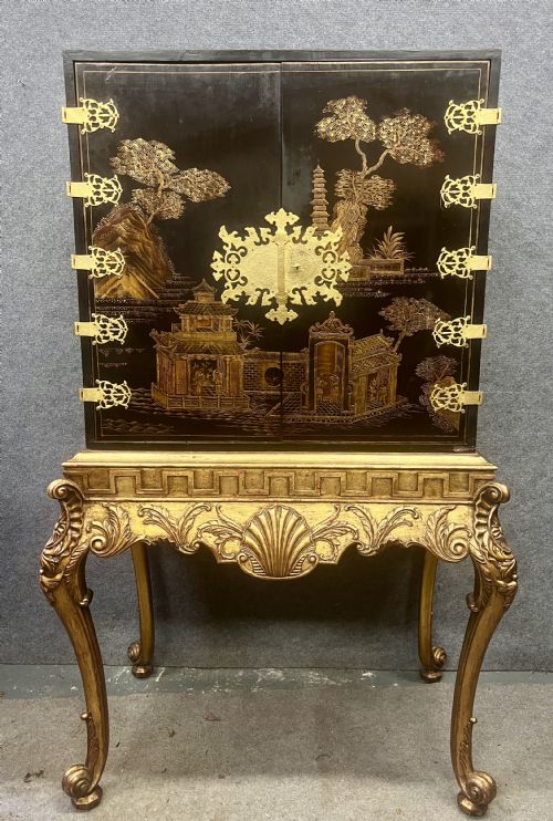 Superb Chinoiserie Cabinet on Stand