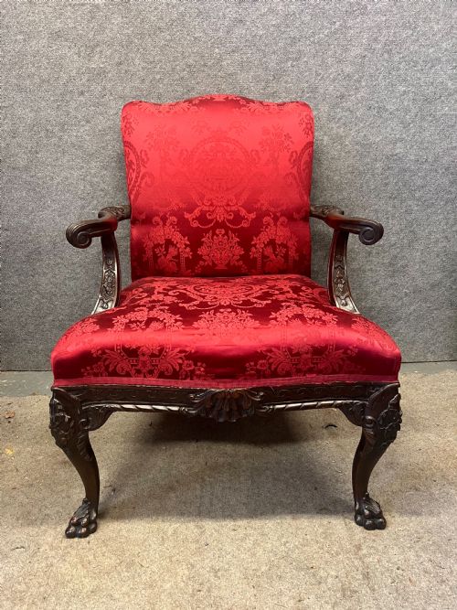 SUPERB 19THC MAHOGANY GAINSBOROUGH LIBRARY CHAIR - ADDITIONAL PHOTO 1