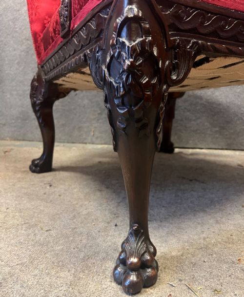 SUPERB 19THC MAHOGANY GAINSBOROUGH LIBRARY CHAIR - ADDITIONAL PHOTO 6