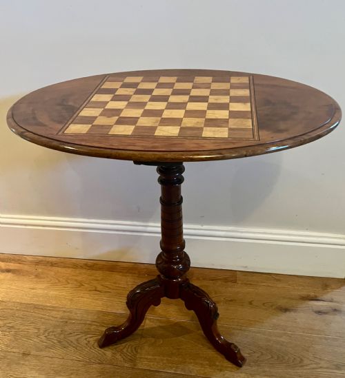 Victorian Walnut Chess Table