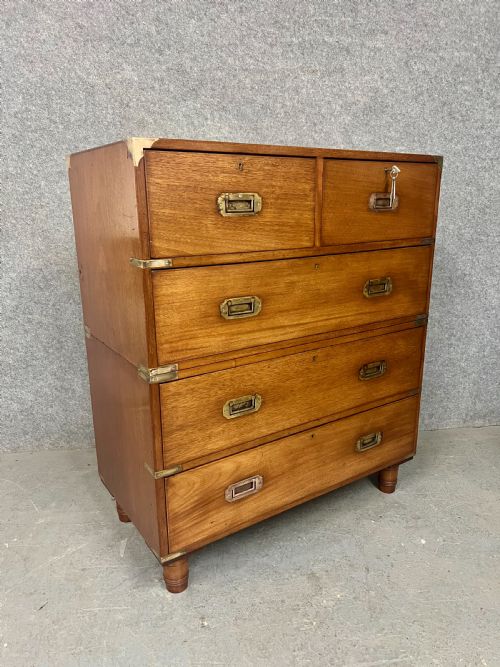 Antique Mahogany Campaign Chest of Drawers