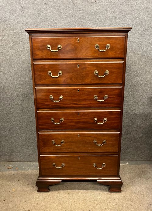 George III Mahogany Tall Boy Chest of Drawers