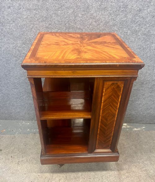 Good Quality Edwardian Inlaid Revolving Bookcase