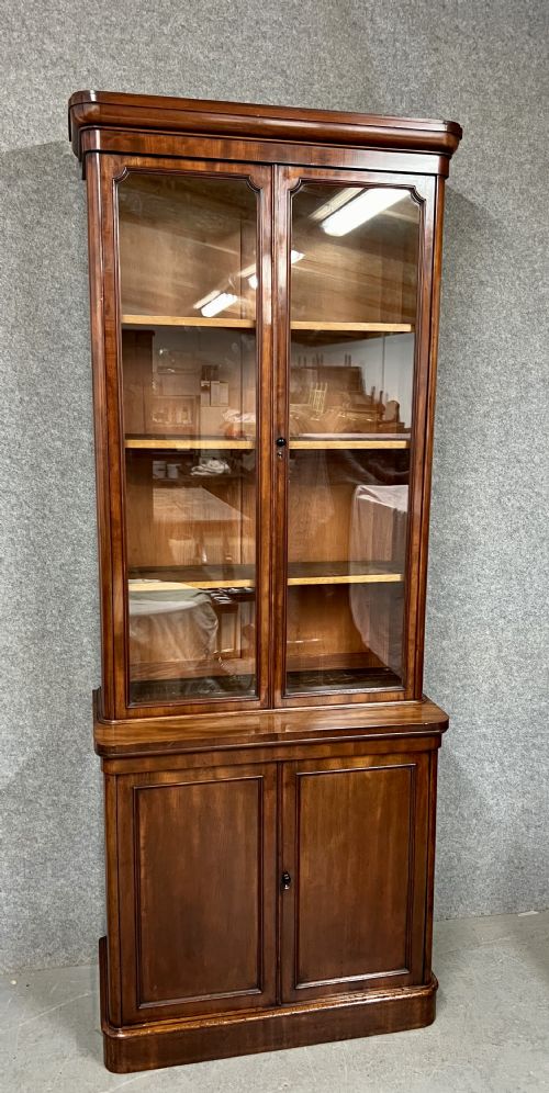 Good Quality Victorian Slim Mahogany Bookcase