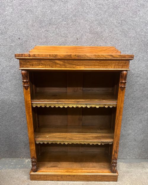 Victorian Walnut Open Bookcase