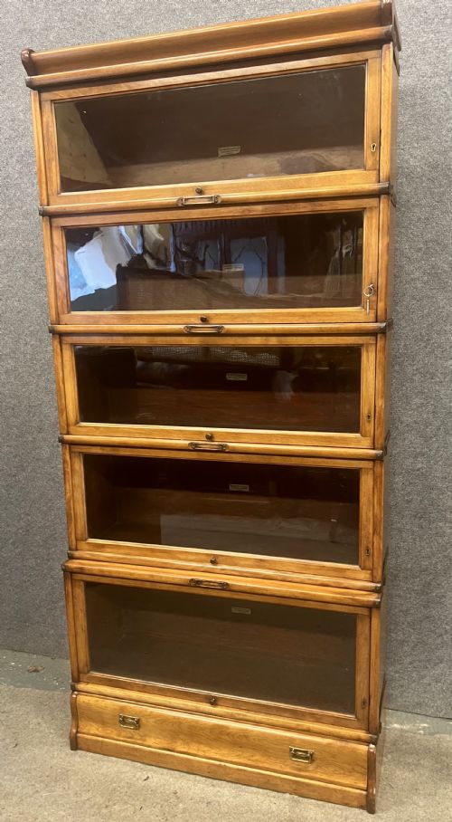 Good Mahogany Globe Wernicke 5 Section Stacking Bookcase