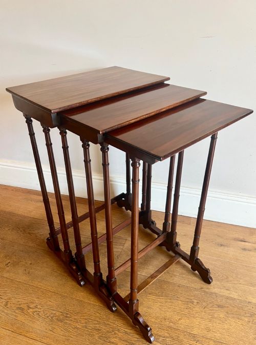 Edwardian Mahogany Nest of 3 Tables