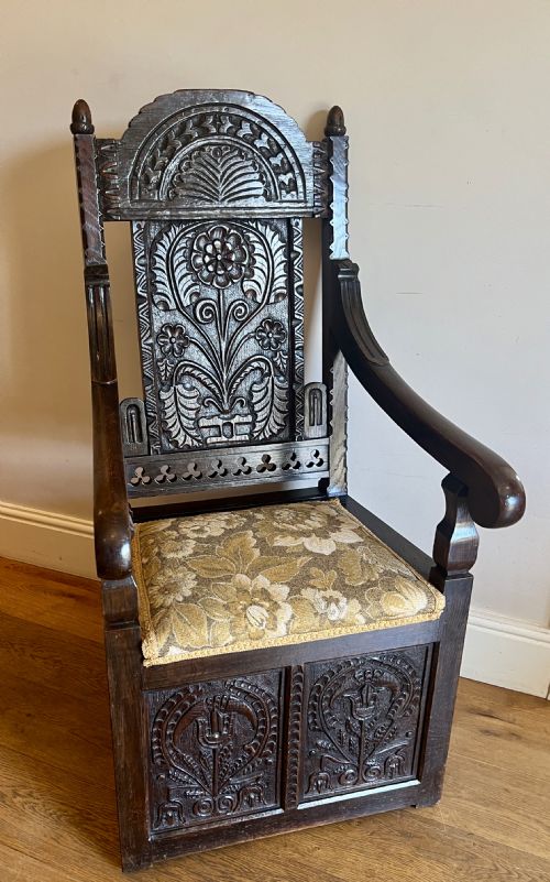 Carved Oak Wainscot Chair