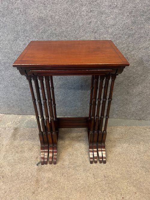 EDWARDIAN INLAID NEST OF 4 TABLES - ADDITIONAL PHOTO 1